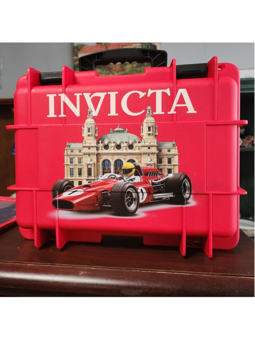 Invicta red racing car watch case